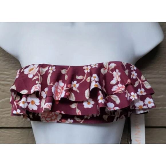 MinkPink Rhapsody Layered Bandeau Bikini TOP Medium NEW - Picture 4 of 5